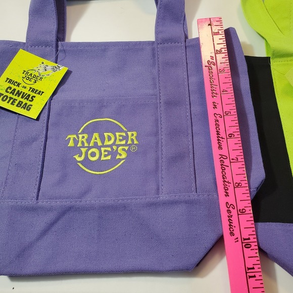 NEW TRADER JOE'S HALLOWEEN MINI CANVAS TOTE BAG - SET Of 4 - SHIPS FAST - Picture 7 of 7